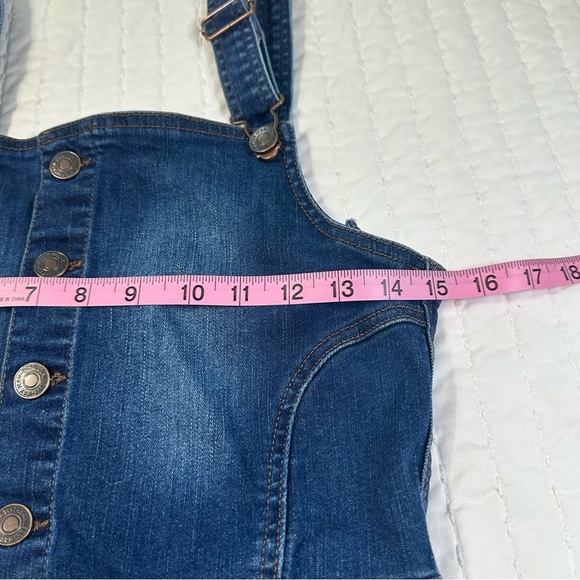 Wax Jean Dark Blue Denim Wax Jean, Size M, Blue Overalls Skirt. - Picture 5 of 12